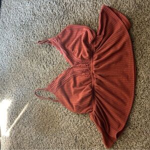 Cropped tank top summer shirt coral pink